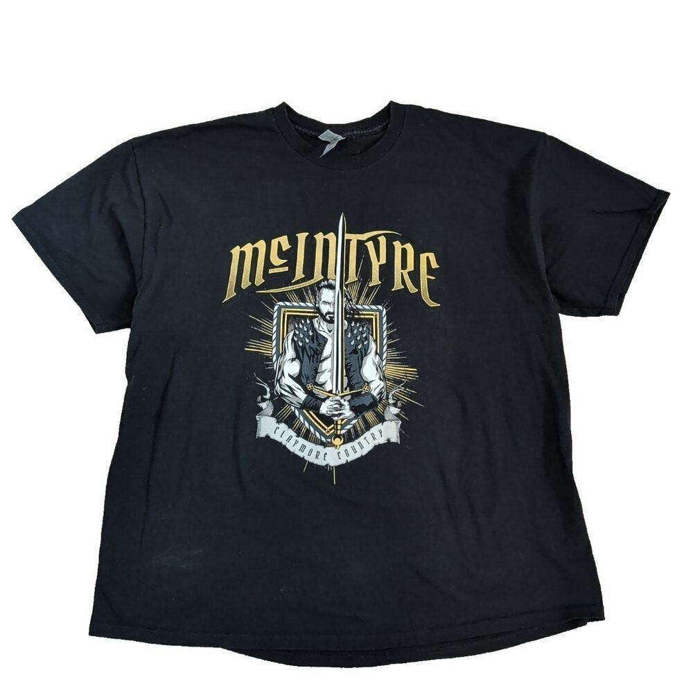 WWE Mens Drew McIntyre Claymore Country Wrestling T-Shirt Tee Black XXL Print